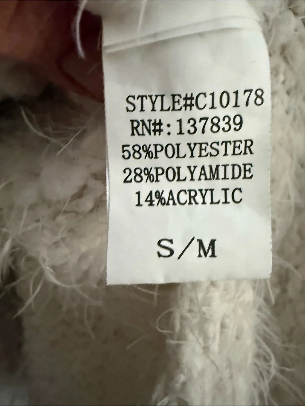 Title: Altar'd State Cream Fuzzy Mock Neck Sweater S/M
